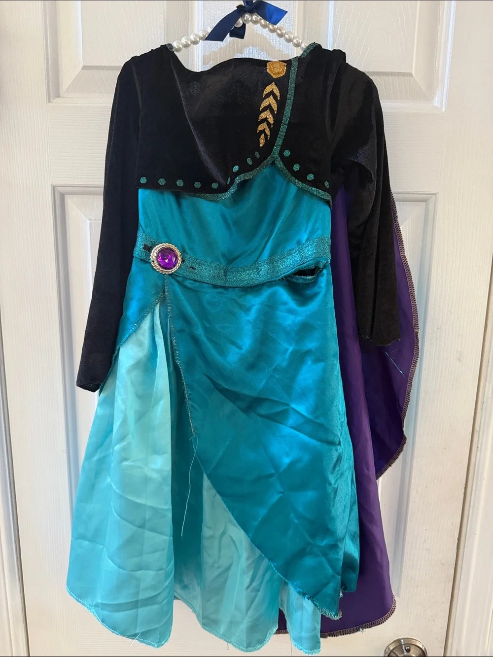Disney Anna Princess Dress with Purple Cape